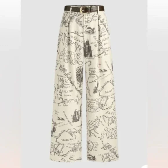 Pantalon Casual Imprimé Floral Vert Armée - Taille 16 - Marque New Look - Neuf Avec étiquettes (BNWT)